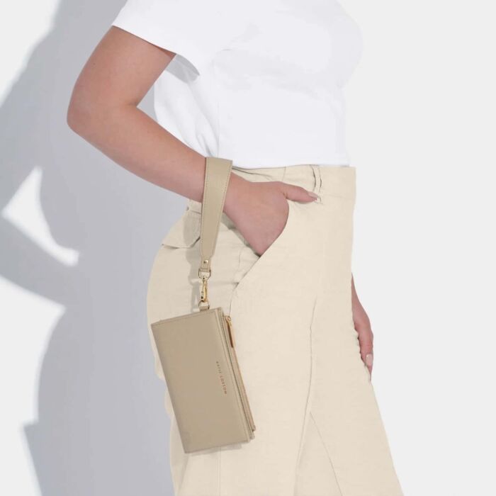 Katie Loxton Zana Fold Out Wristlet Purse - Light Taupe